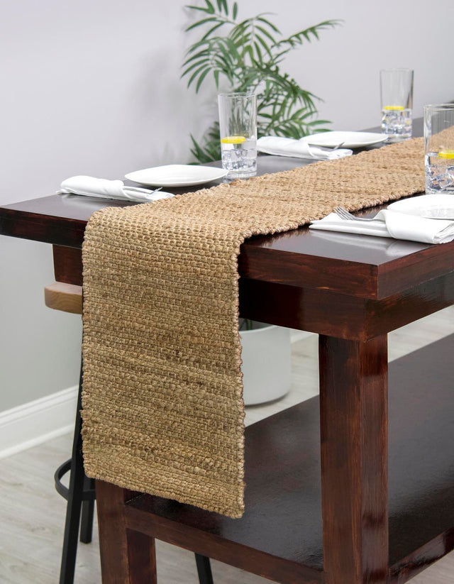 Natural 1' 2 x 4' 1 Chunky Jute Table Runner Area Rug Decorative Dining Room Kitchen All Natural Material Table Cover 100% All Natural Jute Sustainable Eco-Friendly Carpet Mat for Natural Interior Design Homes for Sale at Rug Engine