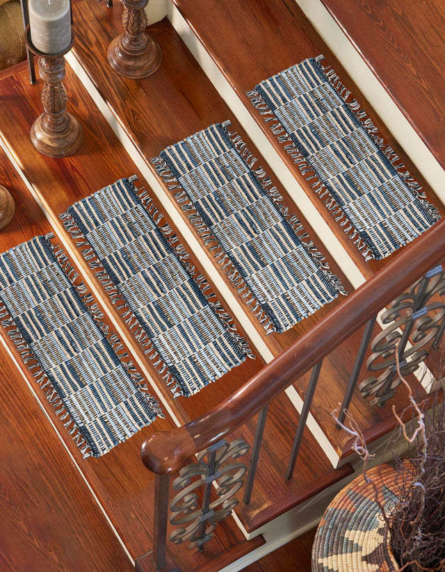 13 pcs Dark Gray 0' 9 x 2' 6 Chindi Jute Indoor Stair Treads Accent Area Rug Staircase Set Interior Design Home Decor Carpet Mat for Sale at Rug Engine