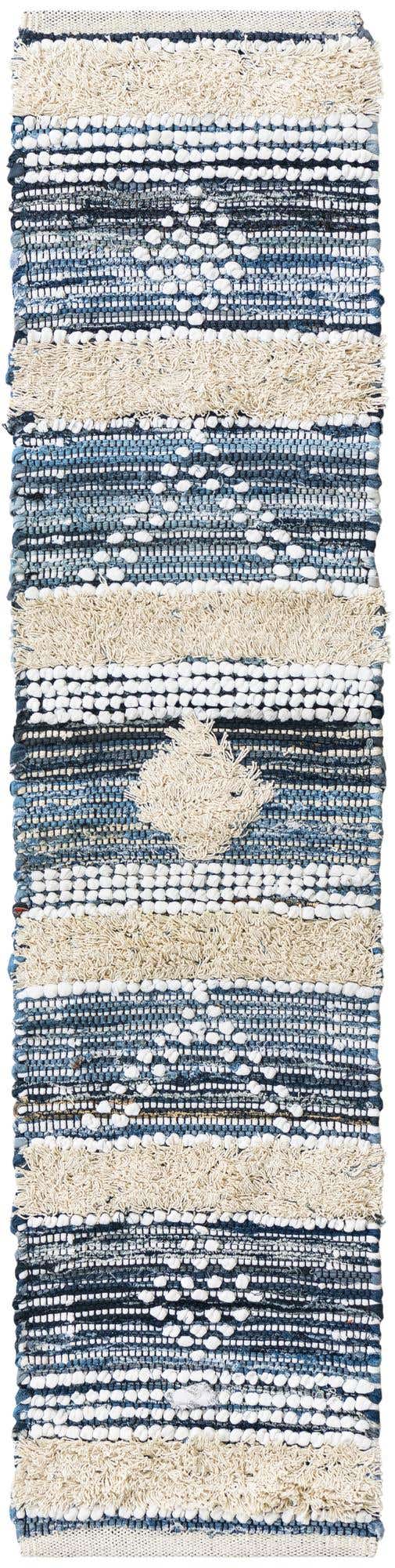 Ivory 1' 2 x 5' 1 Cotton Chindi Table Runner Area Rug Decorative Dining Room Kitchen All Natural Material Table Cover Geometric Boho Carpet Mat for Interior Design Home Decor for Sale at Rug Engine