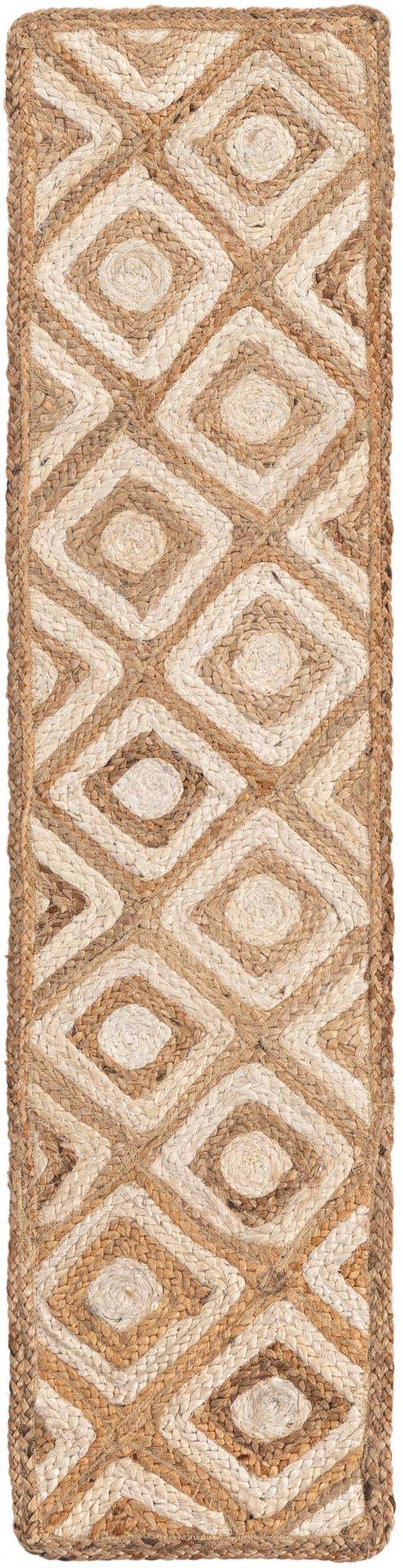 Natural 1' 2 x 5' 1 Braided Jute Table Runner Area Rug Decorative Dining Room Kitchen All Natural Material Table Cover 100% Jute Hand Braided Natural Eco-Friendly Boho Style Carpet for Living Rooms Dining Office Space Dorms for Sale at Rug Engine