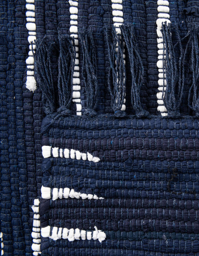 Navy Blue 1' 2 x 10' Chindi Cotton Table Runner Area Rug Decorative Dining Room Kitchen All Natural Material Table Cover Interior Design Home Decor Carpet Mat for Sale at Rug Engine