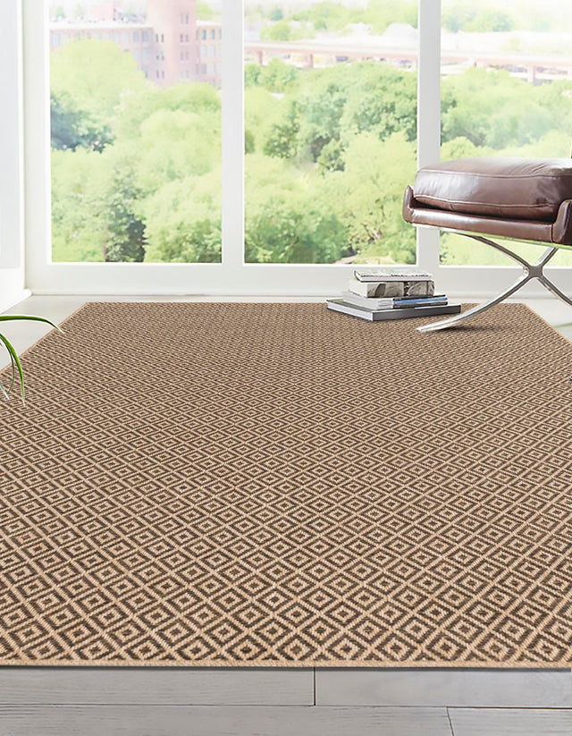 Natural and Brown 9' 2 x 12' Dunes Rectangle Area Rug 100% Polypropylene With Cotton Backing Carpet for Living, Dining, Office, Dorms, Bedrooms for Sale at Rug Engine