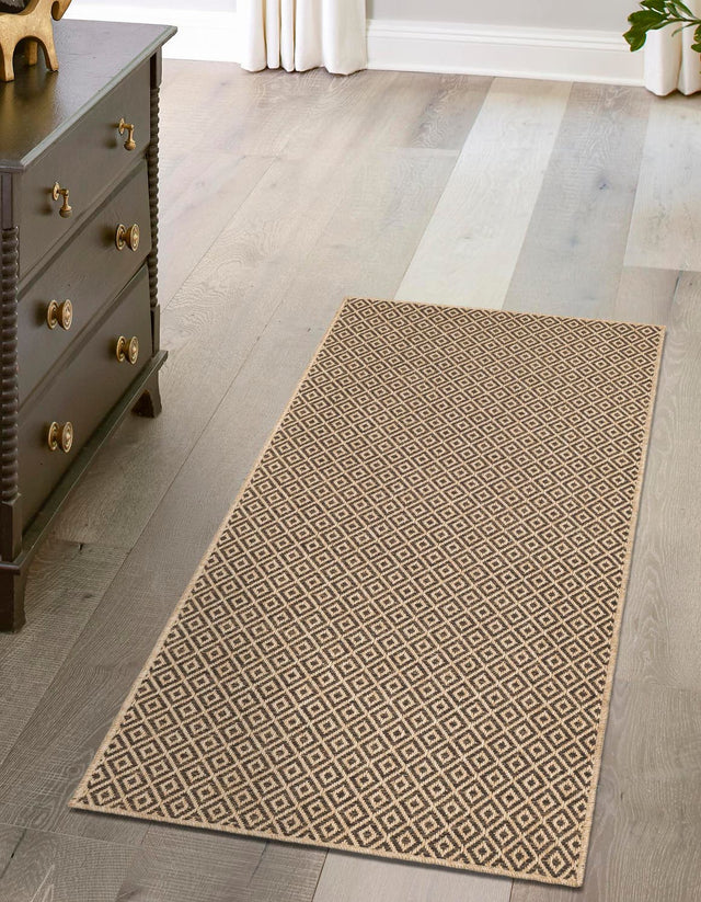 Natural and Brown 2' 9 x 8' Dunes Runner Area Rug 100% Polypropylene With Cotton Backing Carpet for Living, Dining, Office, Dorms, Bedrooms for Sale at Rug Engine