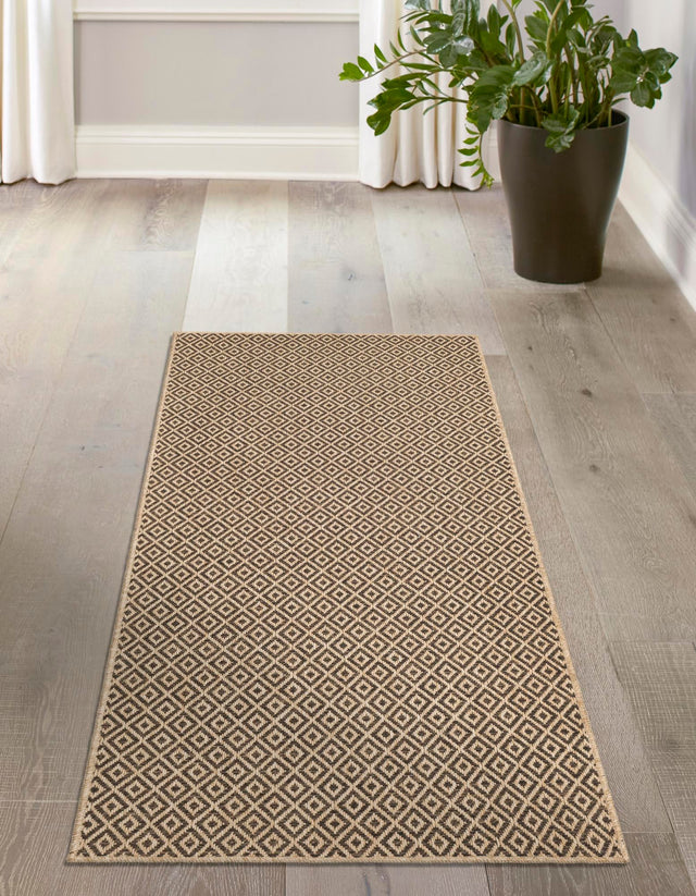 Natural and Brown 2' 9 x 6' 1 Dunes Runner Area Rug 100% Polypropylene With Cotton Backing Carpet for Living, Dining, Office, Dorms, Bedrooms for Sale at Rug Engine
