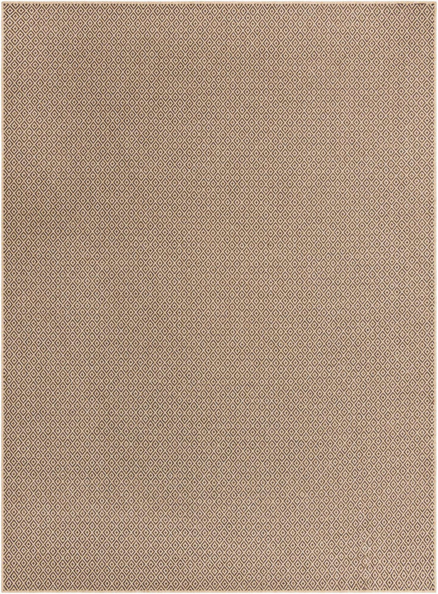 Natural and Brown 9' 2 x 12' Dunes Rectangle Area Rug 100% Polypropylene With Cotton Backing Carpet for Living, Dining, Office, Dorms, Bedrooms for Sale at Rug Engine