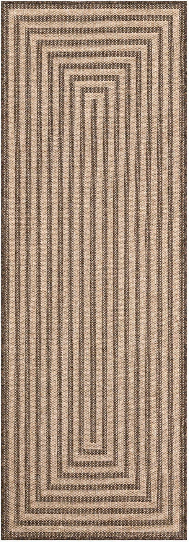 Natural and Brown 2' 9 x 8' Dunes Runner Area Rug 100% Polypropylene With Cotton Backing Carpet for Living, Dining, Office, Dorms, Bedrooms for Sale at Rug Engine