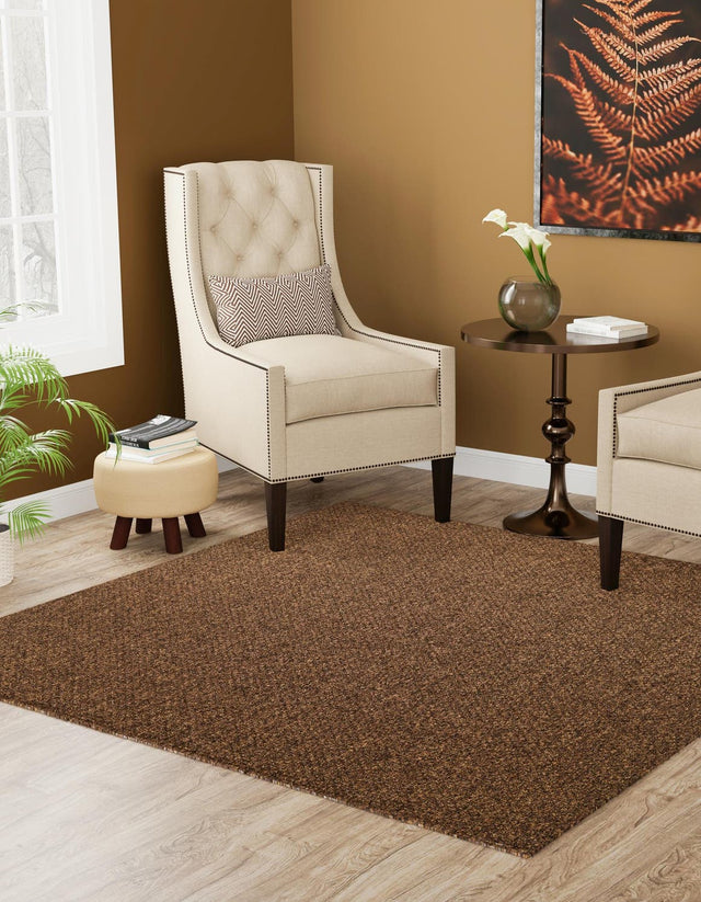 Brown 7' 10 x 7' 10 Dunes Square Area Rug 100% Polypropylene With Cotton Backing Carpet for Living, Dining, Office, Dorms, Bedrooms for Sale at Rug Engine