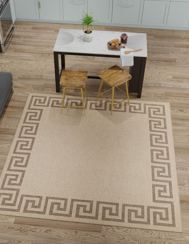 Natural 12' 2 x 12' 2 Dunes Square Area Rug 100% Polypropylene With Cotton Backing Carpet for Living, Dining, Office, Dorms, Bedrooms for Sale at Rug Engine