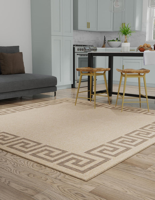 Natural 8' x 8' Dunes Square Area Rug 100% Polypropylene With Cotton Backing Carpet for Living, Dining, Office, Dorms, Bedrooms for Sale at Rug Engine