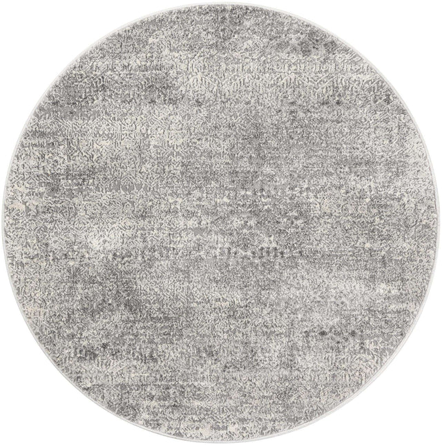 Gray 4' 1 x 4' 1 Finsbury Round Area Rug 60% Polypropylene & 40% Polyester Contemporary Carpet for Living Rooms, Dining, Offices for Sale at Rug Engine