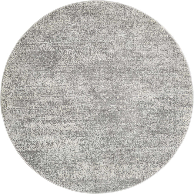 Gray 5' 3 x 5' 3 Finsbury Round Area Rug 60% Polypropylene & 40% Polyester Contemporary Carpet for Living Rooms, Dining, Offices for Sale at Rug Engine
