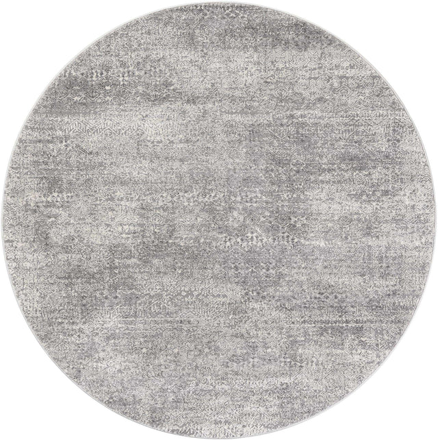 Gray 6' x 6' Finsbury Round Area Rug 60% Polypropylene & 40% Polyester Contemporary Carpet for Living Rooms, Dining, Offices for Sale at Rug Engine