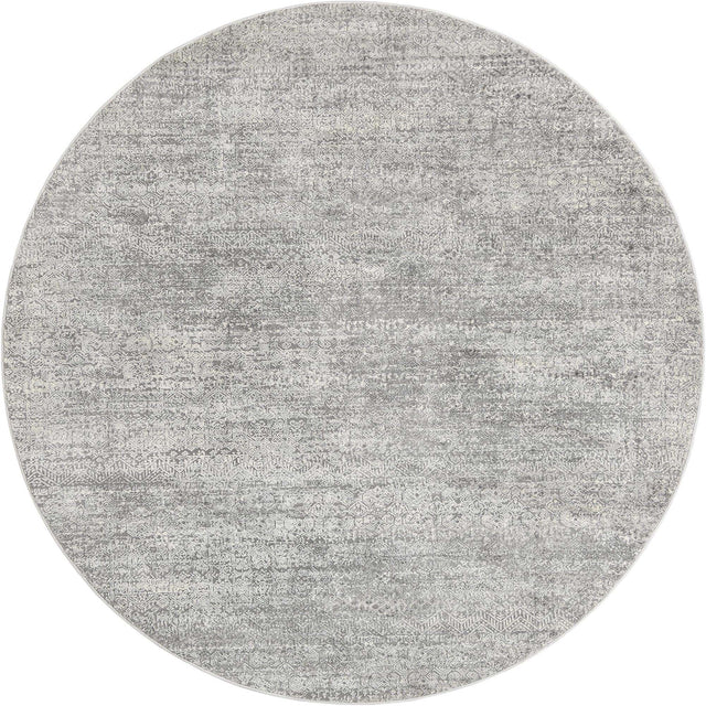 Gray 7' 10 x 7' 10 Finsbury Round Area Rug 60% Polypropylene & 40% Polyester Contemporary Carpet for Living Rooms, Dining, Offices for Sale at Rug Engine