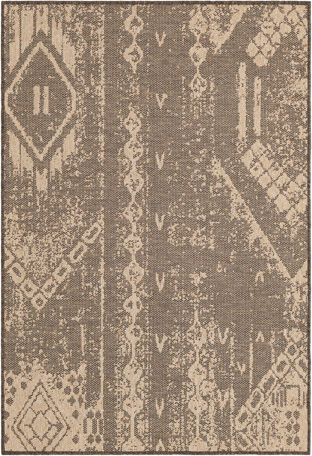 Natural and Brown 4' 1 x 6' 1 Dunes Rectangle Area Rug 100% Polypropylene With Cotton Backing Carpet for Living, Dining, Office, Dorms, Bedrooms for Sale at Rug Engine