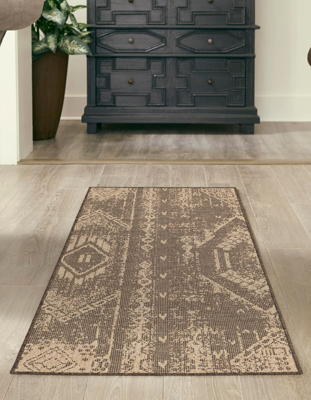 Natural and Brown 2' x 5' 3 Dunes Runner Area Rug 100% Polypropylene With Cotton Backing Carpet for Living, Dining, Office, Dorms, Bedrooms for Sale at Rug Engine