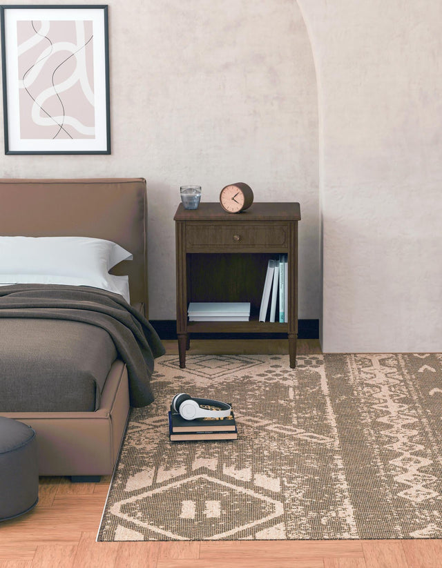 Natural and Brown 12' x 12' Dunes Square Area Rug 100% Polypropylene With Cotton Backing Carpet for Living, Dining, Office, Dorms, Bedrooms for Sale at Rug Engine