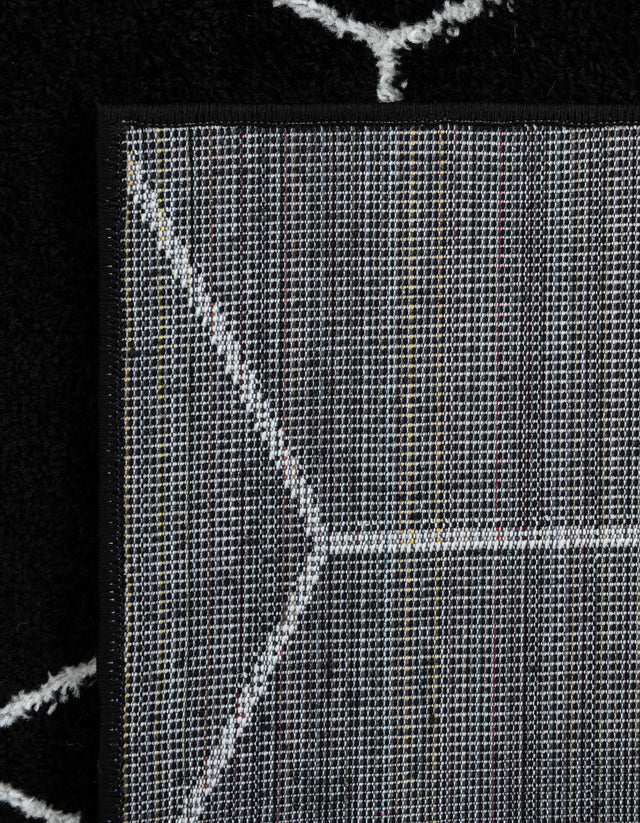 Black 10' x 10' Trellis Frieze Square Area Rug Geometric Modern Unique Stain Resistant Easy Clean Carpet for Living, Dining, Bedrooms, Office for Sale at Rug Engine