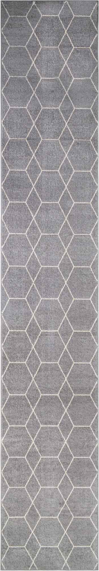 Light Gray 3' 3 x 19' 8 Trellis Frieze Runner Area Rug Geometric Modern Unique Stain Resistant Easy Clean Carpet for Living, Dining, Bedrooms, Office for Sale at Rug Engine