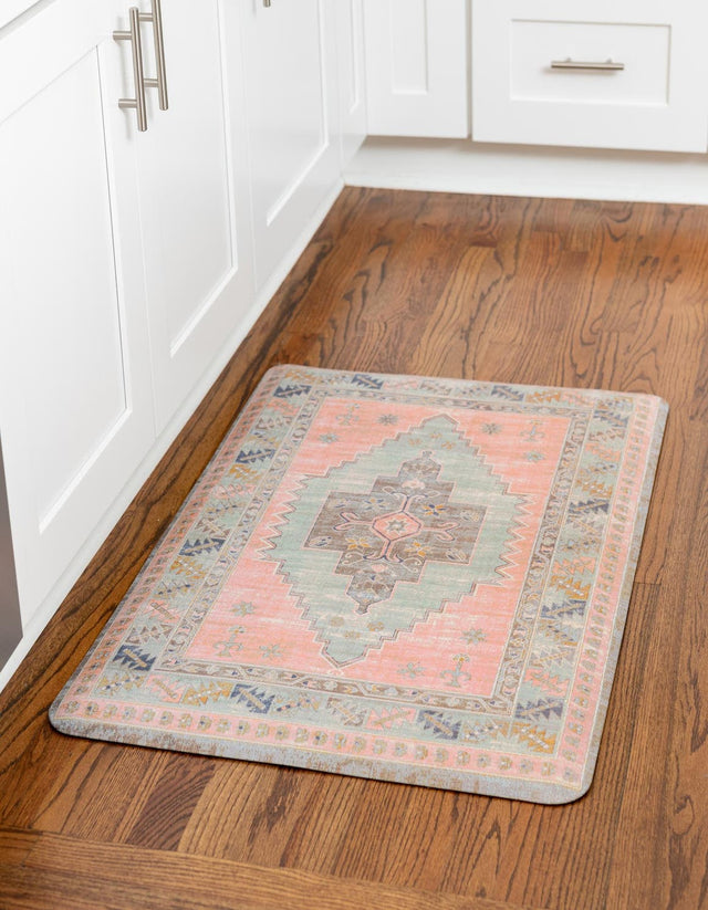 Anti-Fatigue Rose Pink 2' x 3' Comfort Standing Mat for Kitchen, Bath, Laundry Room, Office Colorful PVC Durable Non-Slip Water Resistant Spill Proof Rug Thick Rubber for Sale at Rug Engine