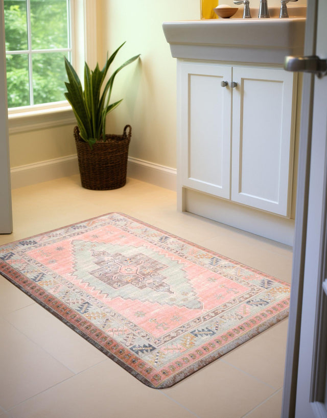Anti-Fatigue Rose Pink 2' x 3' Comfort Standing Mat for Kitchen, Bath, Laundry Room, Office Colorful PVC Durable Non-Slip Water Resistant Spill Proof Rug Thick Rubber for Sale at Rug Engine