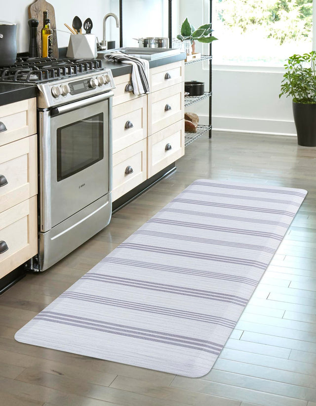 Anti-Fatigue White 2' x 5' Comfort Standing Mat for Kitchen, Bath, Laundry Room, Office Colorful PVC Durable Non-Slip Water Resistant Spill Proof Rug Thick Rubber for Sale at Rug Engine