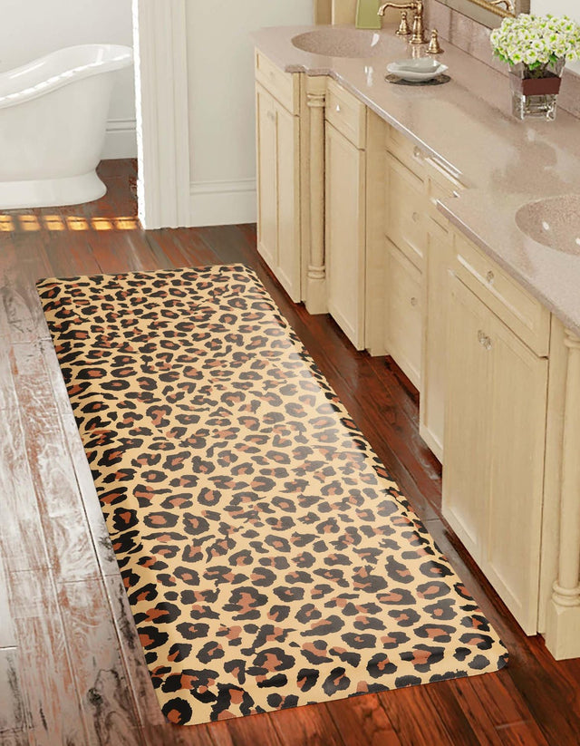 Anti-Fatigue Beige Brown 2' x 5' Comfort Standing Mat for Kitchen, Bath, Laundry Room, Office Colorful PVC Durable Non-Slip Water Resistant Spill Proof Rug Thick Rubber for Sale at Rug Engine