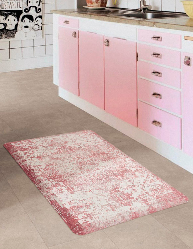 Anti-Fatigue Rose Pink 2' x 3' Comfort Standing Mat for Kitchen, Bath, Laundry Room, Office Colorful PVC Durable Non-Slip Water Resistant Spill Proof Rug Thick Rubber for Sale at Rug Engine
