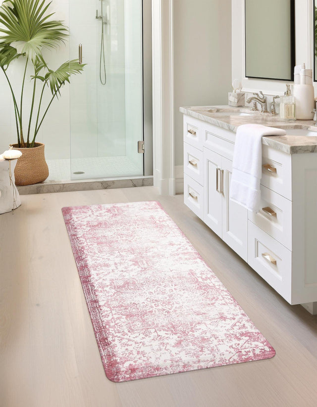 Anti-Fatigue Rose Pink 2' x 5' Comfort Standing Mat for Kitchen, Bath, Laundry Room, Office Colorful PVC Durable Non-Slip Water Resistant Spill Proof Rug Thick Rubber for Sale at Rug Engine