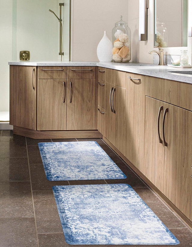 Anti-Fatigue Blue 2' x 3' Comfort Standing Mat for Kitchen, Bath, Laundry Room, Office Colorful PVC Durable Non-Slip Water Resistant Spill Proof Rug Thick Rubber for Sale at Rug Engine