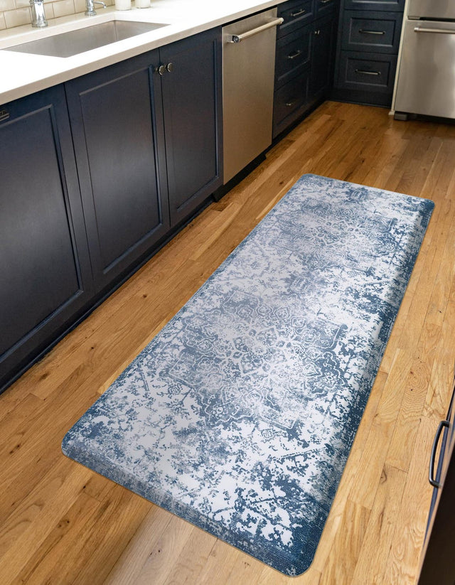 Anti-Fatigue Blue 2' x 5' Comfort Standing Mat for Kitchen, Bath, Laundry Room, Office Colorful PVC Durable Non-Slip Water Resistant Spill Proof Rug Thick Rubber for Sale at Rug Engine