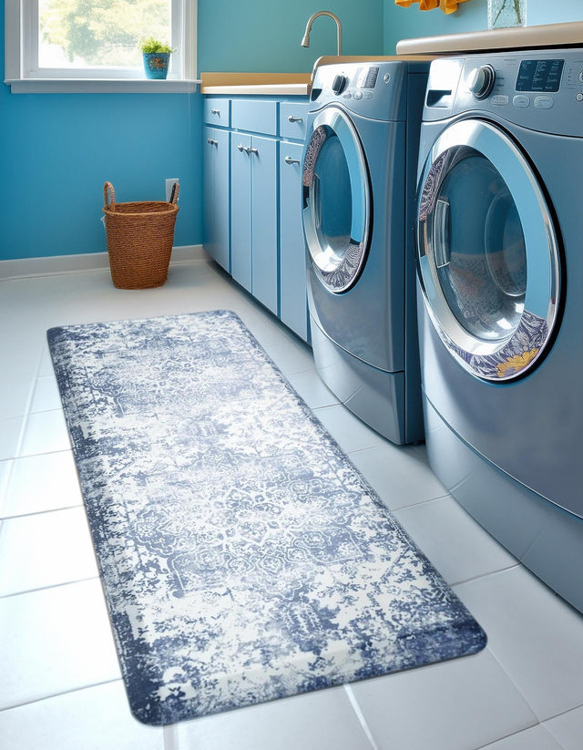 Anti-Fatigue Blue 2' x 3' Comfort Standing Mat for Kitchen, Bath, Laundry Room, Office Colorful PVC Durable Non-Slip Water Resistant Spill Proof Rug Thick Rubber for Sale at Rug Engine
