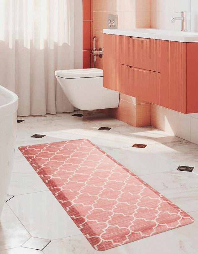 Anti-Fatigue Rose Pink 2' x 3' Comfort Standing Mat for Kitchen, Bath, Laundry Room, Office Colorful PVC Durable Non-Slip Water Resistant Spill Proof Rug Thick Rubber for Sale at Rug Engine
