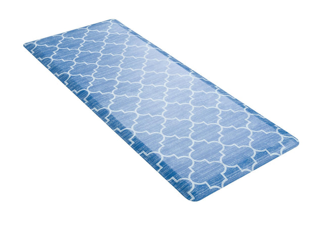 Anti-Fatigue Blue 2' x 5' Comfort Standing Mat for Kitchen, Bath, Laundry Room, Office Colorful PVC Durable Non-Slip Water Resistant Spill Proof Rug Thick Rubber for Sale at Rug Engine