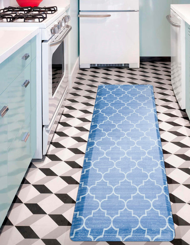 Anti-Fatigue Blue 2' x 5' Comfort Standing Mat for Kitchen, Bath, Laundry Room, Office Colorful PVC Durable Non-Slip Water Resistant Spill Proof Rug Thick Rubber for Sale at Rug Engine