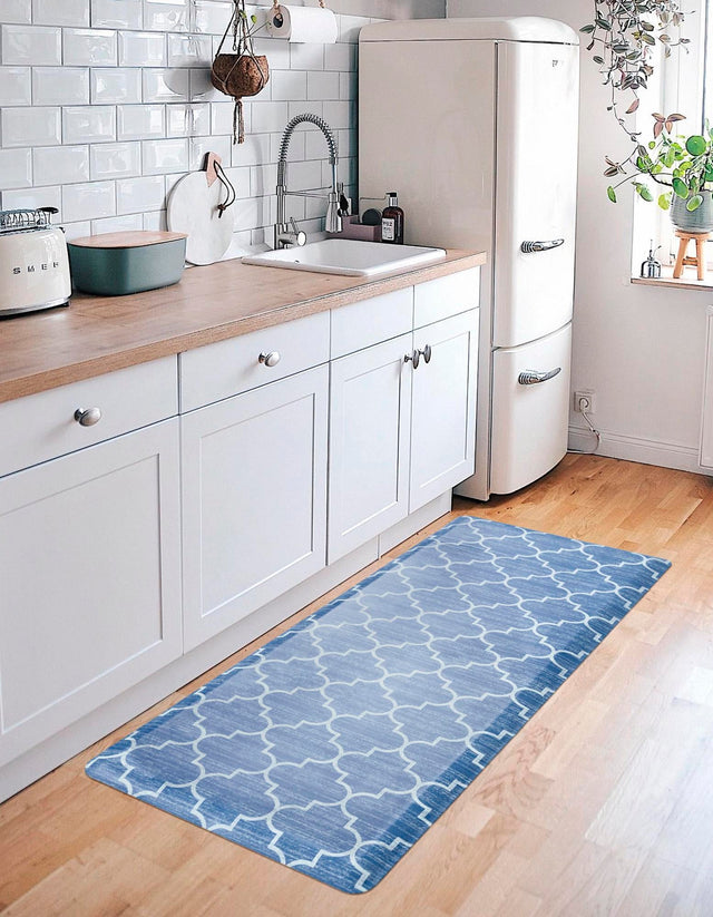Anti-Fatigue Blue 2' x 5' Comfort Standing Mat for Kitchen, Bath, Laundry Room, Office Colorful PVC Durable Non-Slip Water Resistant Spill Proof Rug Thick Rubber for Sale at Rug Engine
