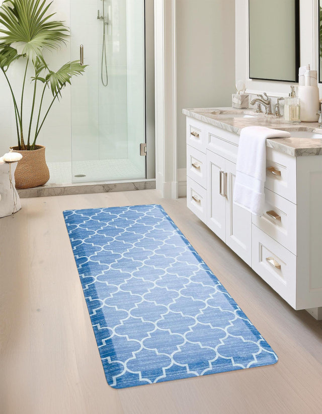 Anti-Fatigue Blue 2' x 5' Comfort Standing Mat for Kitchen, Bath, Laundry Room, Office Colorful PVC Durable Non-Slip Water Resistant Spill Proof Rug Thick Rubber for Sale at Rug Engine