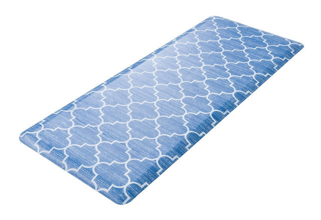 Anti-Fatigue Blue 2' x 5' Comfort Standing Mat for Kitchen, Bath, Laundry Room, Office Colorful PVC Durable Non-Slip Water Resistant Spill Proof Rug Thick Rubber for Sale at Rug Engine