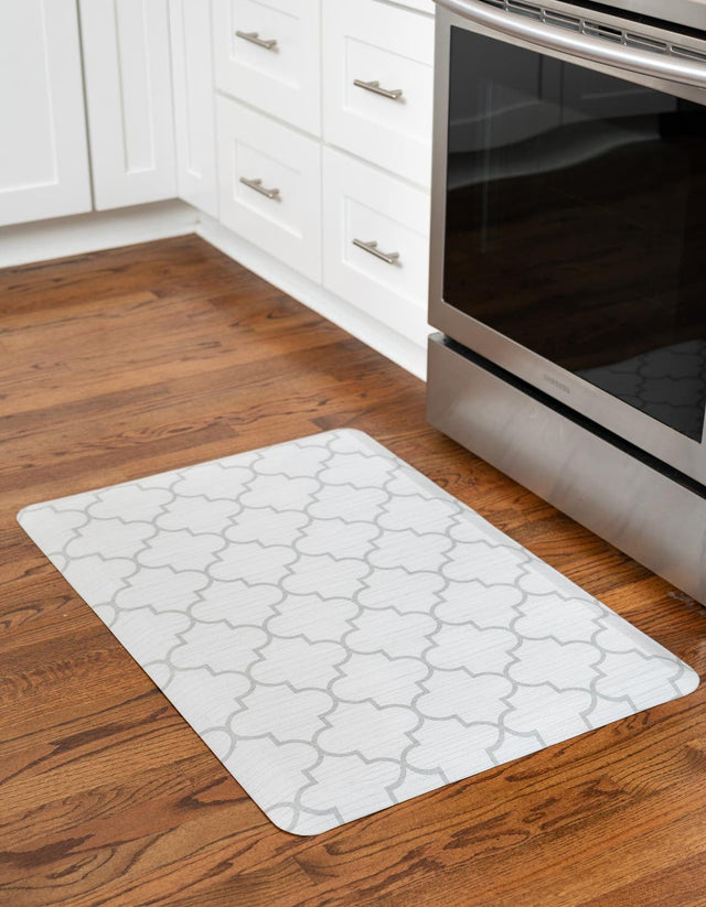 Anti-Fatigue White Gray 2' x 3' Comfort Standing Mat for Kitchen, Bath, Laundry Room, Office Colorful PVC Durable Non-Slip Water Resistant Spill Proof Rug Thick Rubber for Sale at Rug Engine