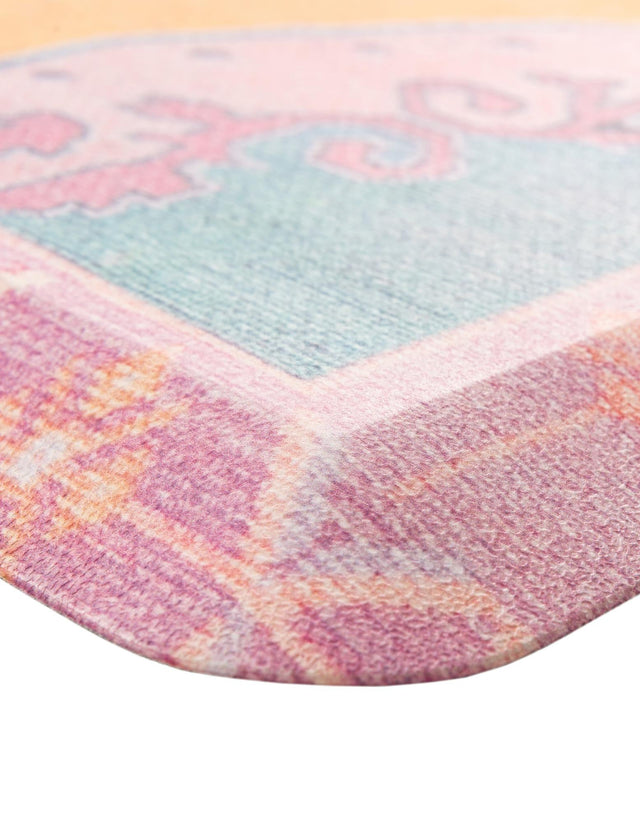 Anti-Fatigue Sunburst Yellow and Pink 2' x 5' Comfort Standing Mat for Kitchen, Bath, Laundry Room, Office Colorful PVC Durable Non-Slip Water Resistant Spill Proof Rug Thick Rubber for Sale at Rug Engine