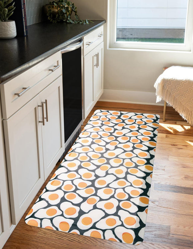 Anti-Fatigue Black and White 2' x 5' Comfort Standing Mat for Kitchen, Bath, Laundry Room, Office Colorful PVC Durable Non-Slip Water Resistant Spill Proof Rug Thick Rubber for Sale at Rug Engine