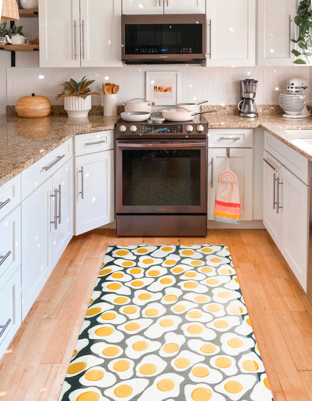 Anti-Fatigue Black and White 2' x 5' Comfort Standing Mat for Kitchen, Bath, Laundry Room, Office Colorful PVC Durable Non-Slip Water Resistant Spill Proof Rug Thick Rubber for Sale at Rug Engine