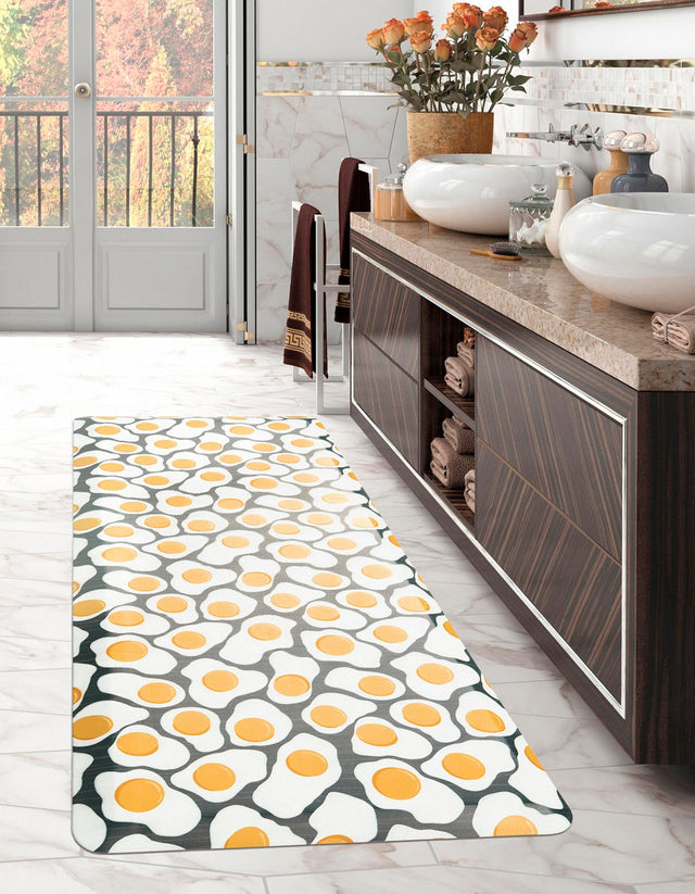 Anti-Fatigue Black and White 2' x 5' Comfort Standing Mat for Kitchen, Bath, Laundry Room, Office Colorful PVC Durable Non-Slip Water Resistant Spill Proof Rug Thick Rubber for Sale at Rug Engine