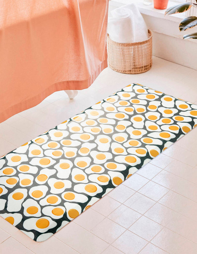 Anti-Fatigue Black and White 2' x 5' Comfort Standing Mat for Kitchen, Bath, Laundry Room, Office Colorful PVC Durable Non-Slip Water Resistant Spill Proof Rug Thick Rubber for Sale at Rug Engine