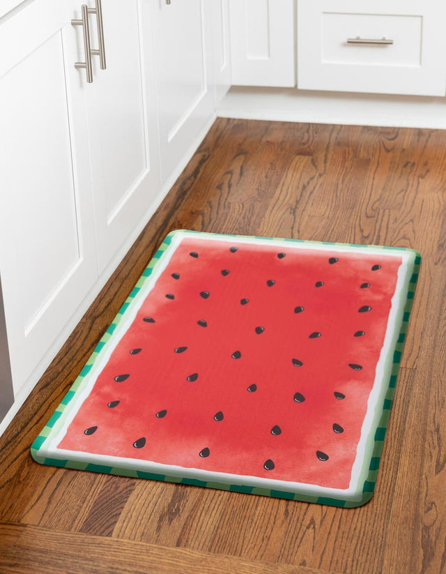 Anti-Fatigue Watermelon Red 2' x 3' Comfort Standing Mat for Kitchen, Bath, Laundry Room, Office Colorful PVC Durable Non-Slip Water Resistant Spill Proof Rug Thick Rubber for Sale at Rug Engine