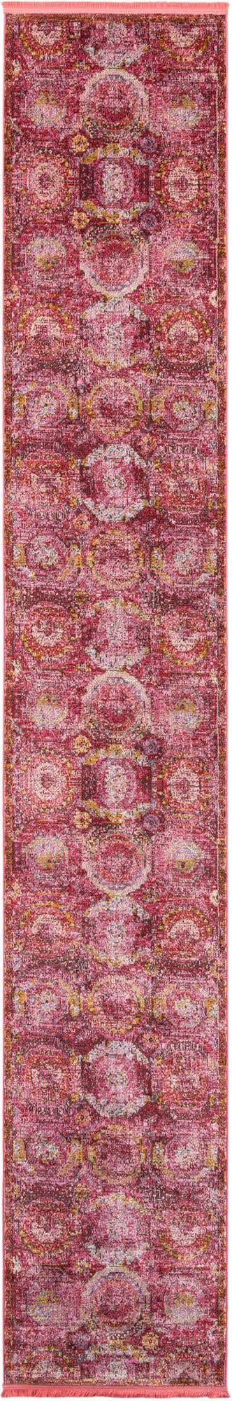 Pink 2' 7 x 16' 5 Baracoa Runner Area Rug 100% Polypropylene Distressed Vintage Living Dining Room Office Traditional Carpet for Sale at Rug Engine