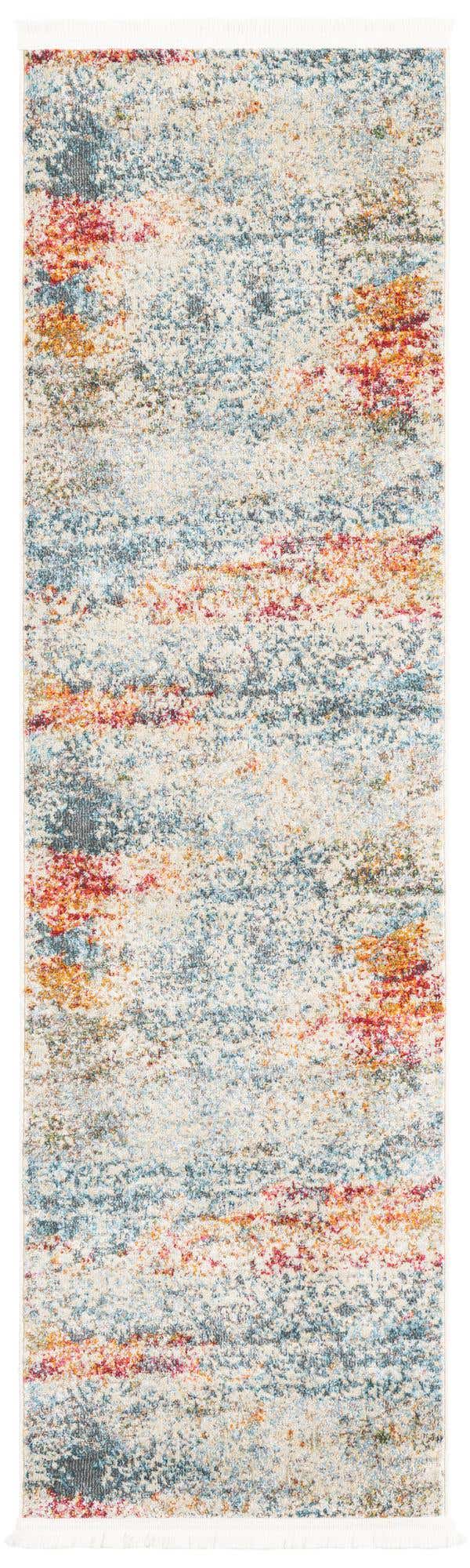Cream 2' 2 x 7' 1 Baracoa Runner Area Rug 100% Polypropylene Distressed Vintage Living Dining Room Office Traditional Carpet for Sale at Rug Engine