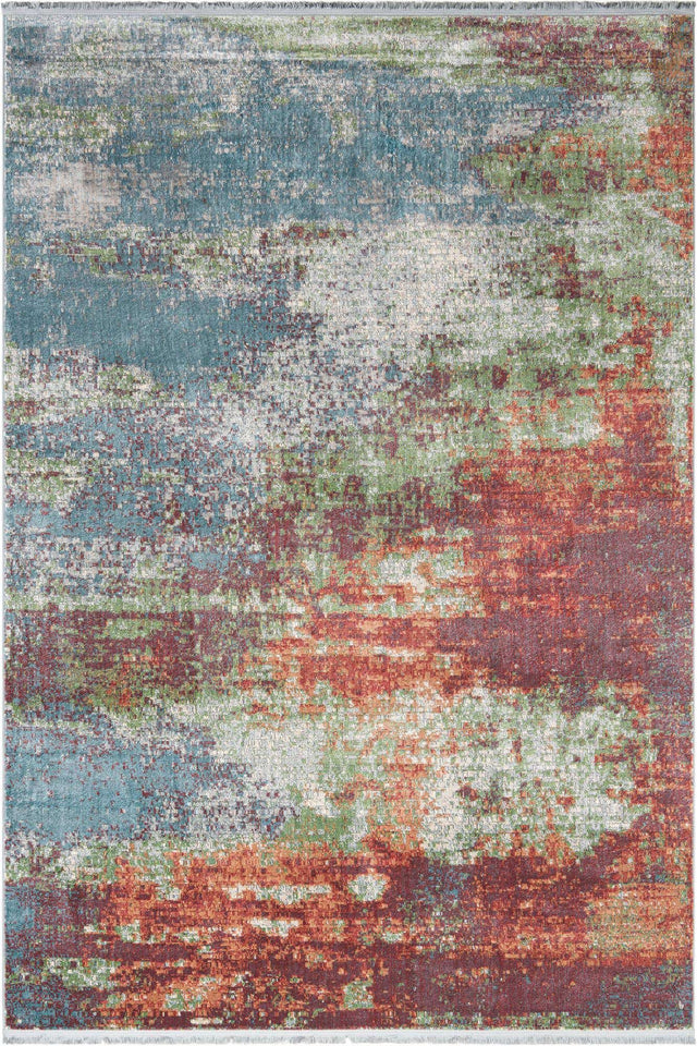 Multicolor 7' 1 x 10' Paragon Rectangle Area Rug 100% Polypropylene Colorful Vivid Boho Style Modern Carpet for Unique Interiors for Sale at Rug Engine