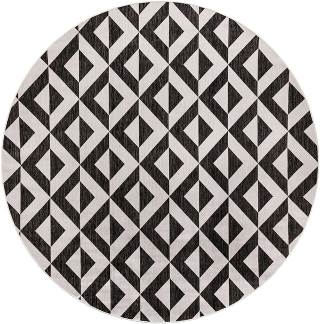 Charcoal Gray 10' x 10' Jill Zarin Outdoor Round Area Rug Weather Resistant for Patio, Deck, Terrace, Balcony, Porch Durable 100% Polypropylene Carpet for Outside for Sale at Rug Engine