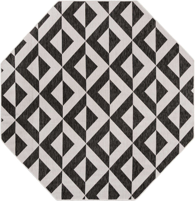 Charcoal Gray 7' 10 x 7' 10 Jill Zarin Outdoor Octagon Area Rug Weather Resistant for Patio, Deck, Terrace, Balcony, Porch Durable 100% Polypropylene Carpet for Outside for Sale at Rug Engine