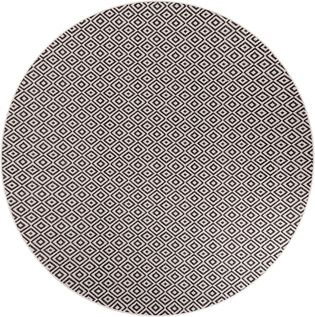 Charcoal Gray 10' x 10' Jill Zarin Outdoor Round Area Rug Weather Resistant for Patio, Deck, Terrace, Balcony, Porch Durable 100% Polypropylene Carpet for Outside for Sale at Rug Engine
